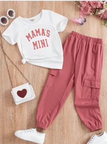 Young Girl 2pcs/Set Letter Print