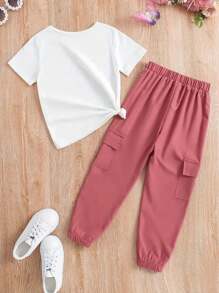 Young Girl 2pcs/Set Letter Print