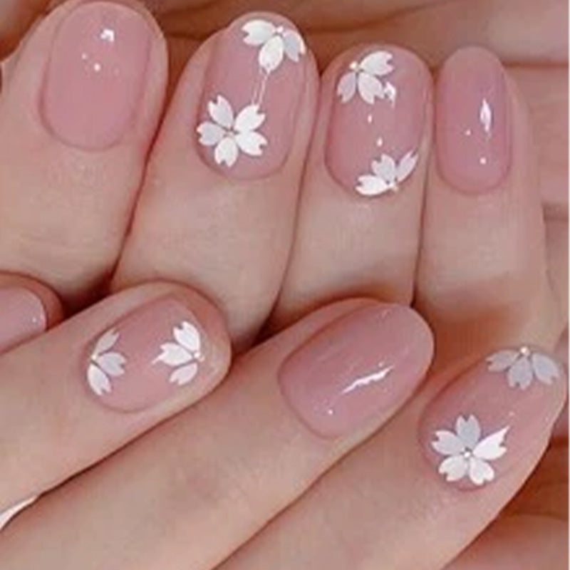 24 Pieces Of Short Oval Press On Nails